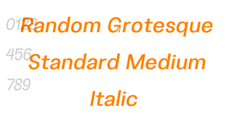 Random Grotesque Standard Medium Italic