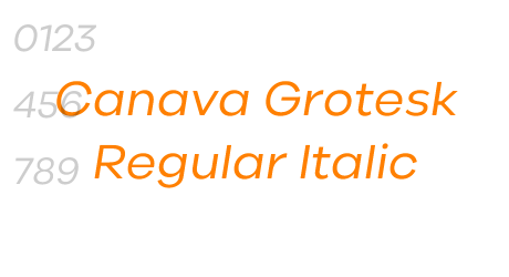 Canava Grotesk Regular Italic