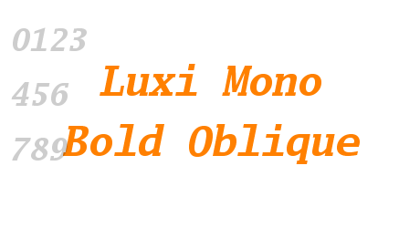 Luxi Mono Bold Oblique