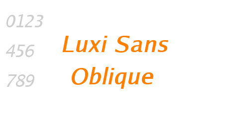 Luxi Sans Oblique