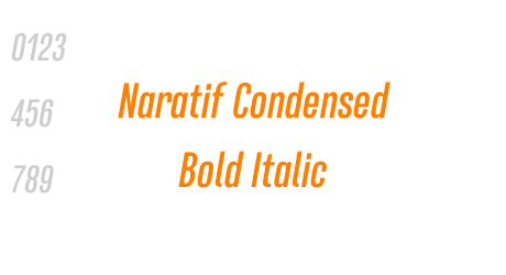 Naratif Condensed Bold Italic