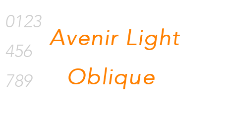 Avenir Light Oblique