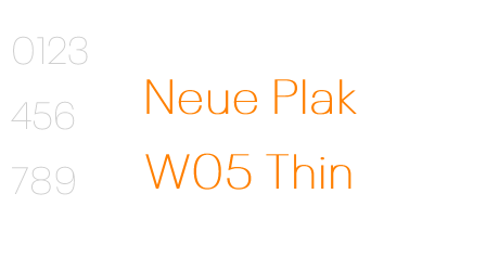 Neue Plak W05 Thin