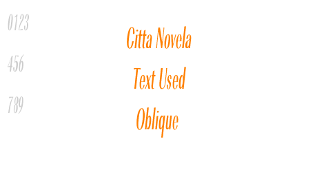 Citta Novela Text Used Oblique