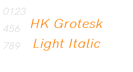 HK Grotesk Light Italic