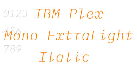 IBM Plex Mono ExtraLight Italic