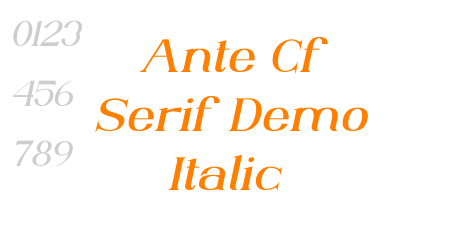 Ante Cf Serif Demo Italic
