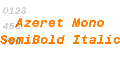 Azeret Mono SemiBold Italic