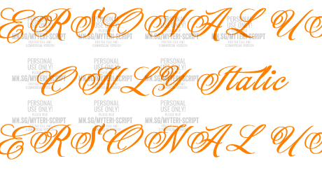 Myteri Script PERSONAL USE ONLY Italic PERSONAL USE ONLY