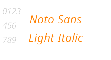 Noto Sans Light Italic