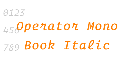 Operator Mono Book Italic