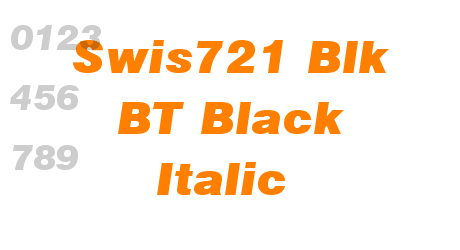 Swis721 Blk BT Black Italic
