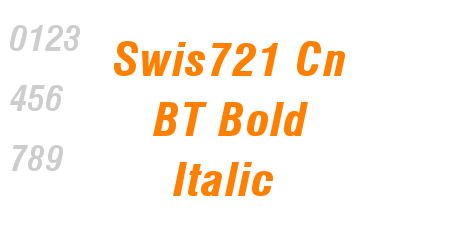 Swis721 Cn BT Bold Italic
