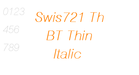 Swis721 Th BT Thin Italic