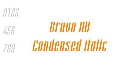 Bravo ND Condensed Italic