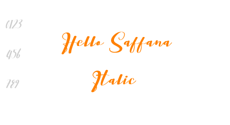 Hello Saffana Italic