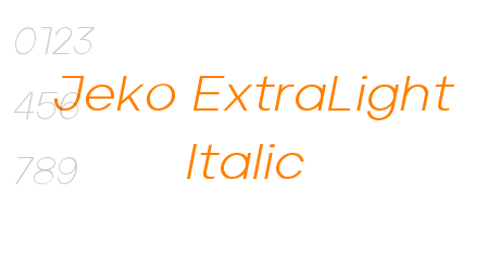 Jeko ExtraLight Italic
