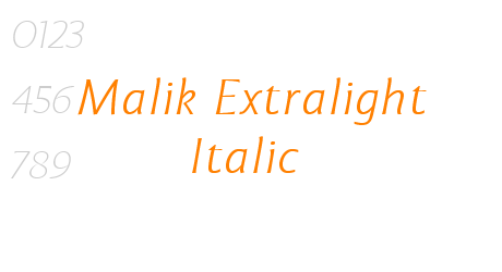 Malik Extralight Italic