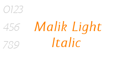 Malik Light Italic