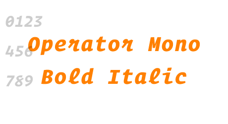 Operator Mono Bold Italic