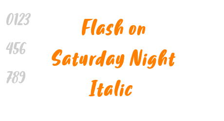 Flash on Saturday Night Italic