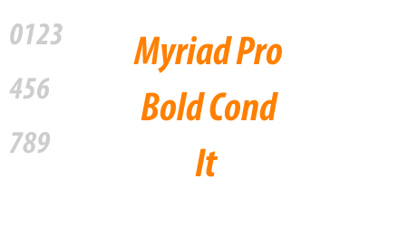Myriad Pro Bold Cond It