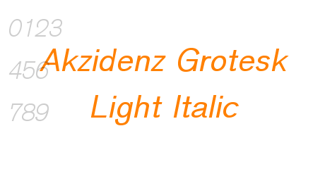 Akzidenz Grotesk Light Italic