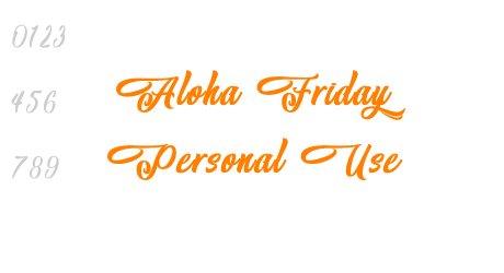 Aloha Friday Personal Use