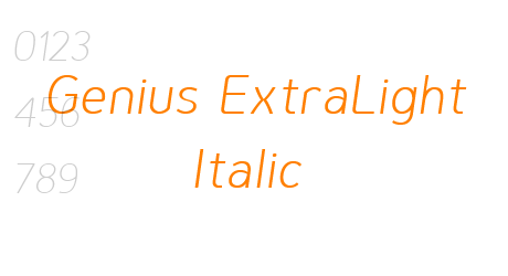 Genius ExtraLight Italic