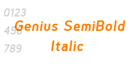 Genius SemiBold Italic