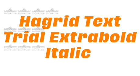 Hagrid Text Trial Extrabold Italic