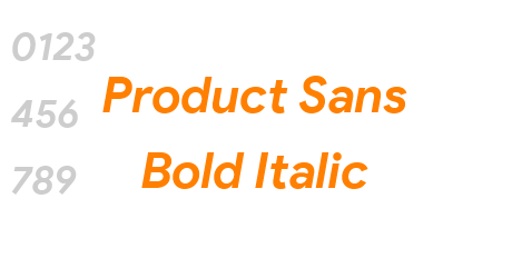 Product Sans Bold Italic