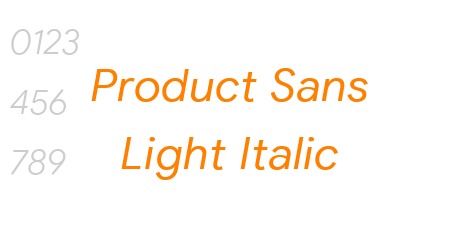 Product Sans Light Italic