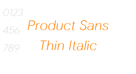 Product Sans Thin Italic