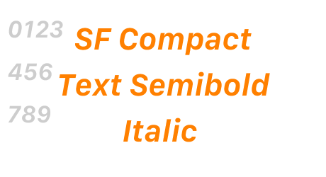 SF Compact Text Semibold Italic