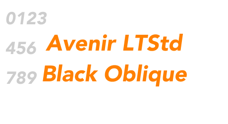 Avenir LTStd Black Oblique