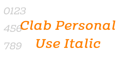 Clab Personal Use Italic