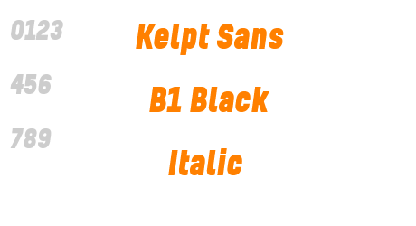 Kelpt Sans B1 Black Italic