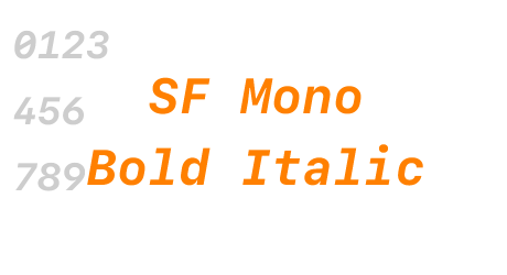 SF Mono Bold Italic