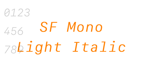 SF Mono Light Italic