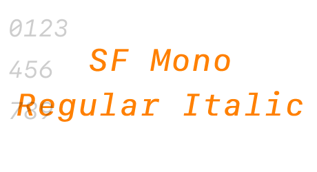 SF Mono Regular Italic