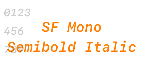 SF Mono Semibold Italic