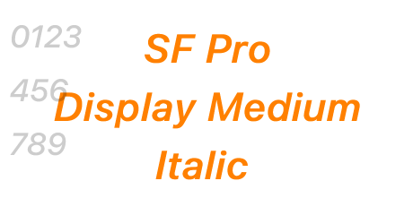 SF Pro Display Medium Italic