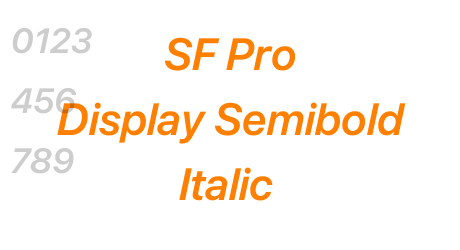 SF Pro Display Semibold Italic