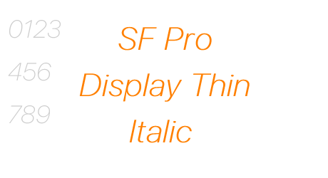 SF Pro Display Thin Italic