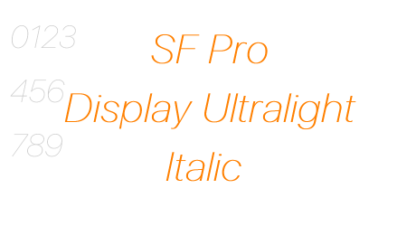 SF Pro Display Ultralight Italic