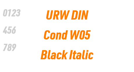 URW DIN Cond W05 Black Italic