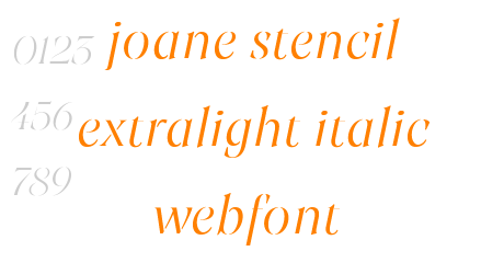 joane stencil extralight italic webfont