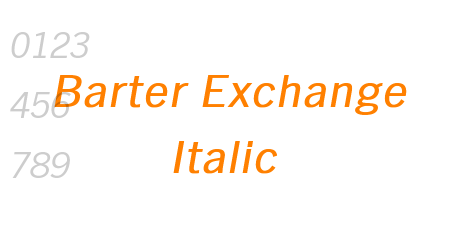 Barter Exchange Italic