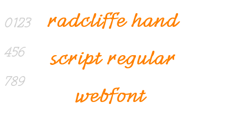 radcliffe hand script regular webfont